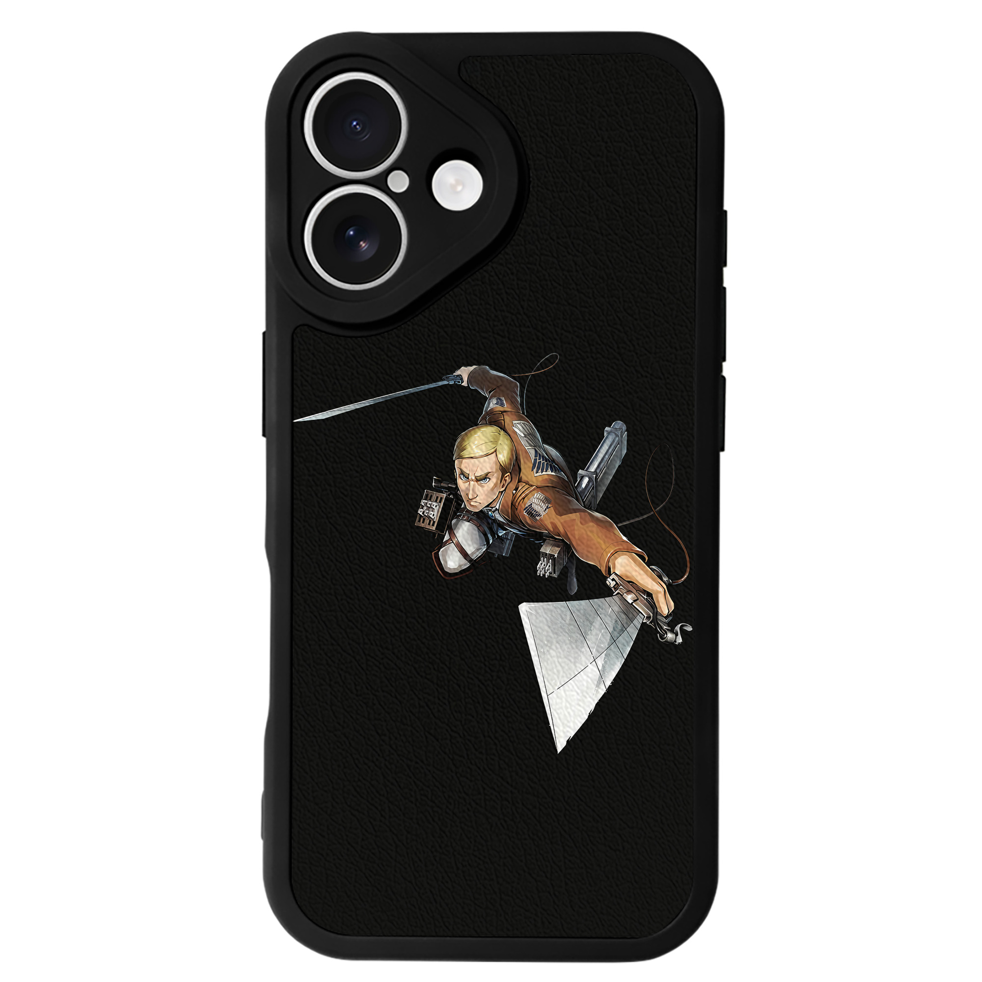 （画像用） 進撃の巨人 エルヴィン・スミス Attack on Titan Erwin Smith 【iPhone 16シリーズ対応】シリコンスマホケース（レザー調） 材質：シリコン
